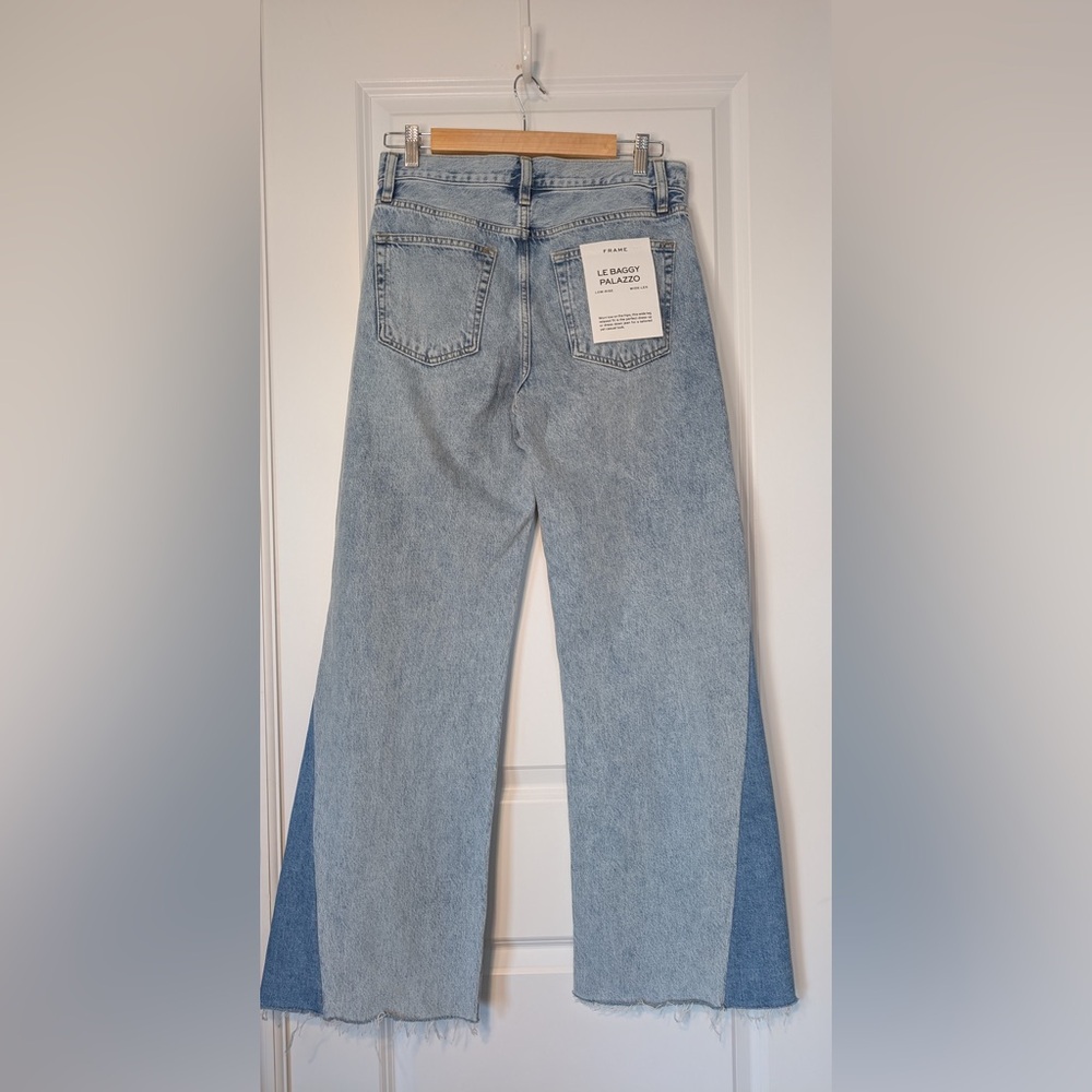 Frame Le Baggy Palazzo Jeans Fairytale Wash Multicolor Denim NWT Size 26 - Picture 3 of 12
